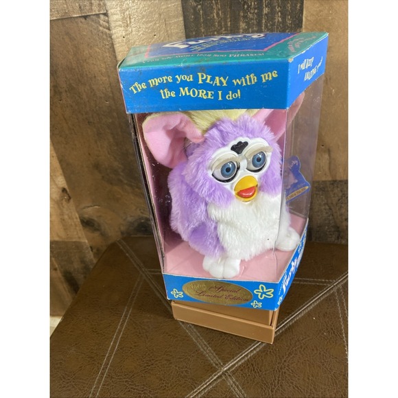 Furby Tiger Electric Special Limited Edition Pastel Purple Yellow Blue Eyes Vtg - Picture 5 of 16
